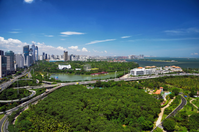 海口万绿园世纪立交城市风光