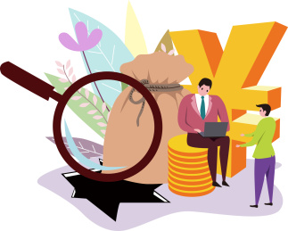 资本市场在开放中提高监管水平，金融风险概念插画