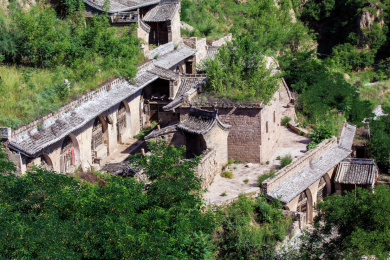 中国山西省临县碛口镇李家山村窑洞式民居建筑