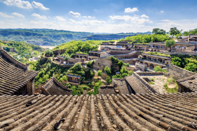 中国山西省临县碛口镇李家山村窑洞式古民居建筑群