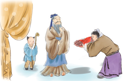 学生拜见孔子