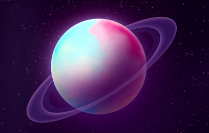 彩色梦幻唯美星球科技感