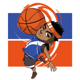 酷帅人物灌篮打篮球插画