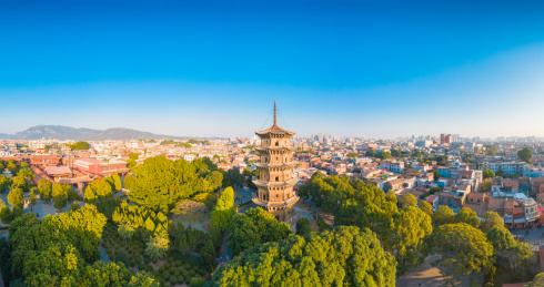 中国福建省泉州市老城区开元寺风光