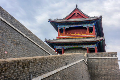 中国山东省潍坊市青州古城阜财门城门