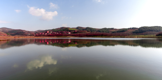 中国云南昭通茂林镇大海子湖面