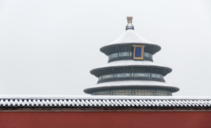 中国北京天坛雪景