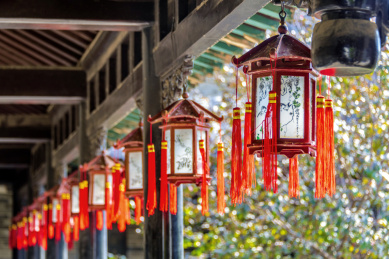 中国山东省滨州市杜受田故居的宫灯