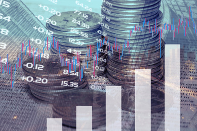 硬币堆砌堆叠投资理财金融图表报告大数据走势趋势