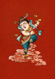 会跳抓钱舞的门神