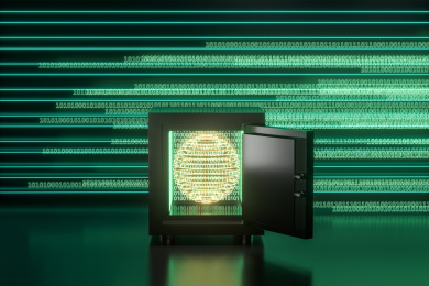 数字科技感金属保险箱 三维渲染