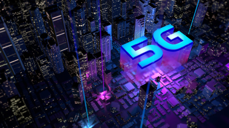 5G科技城市夜景光线插图背景