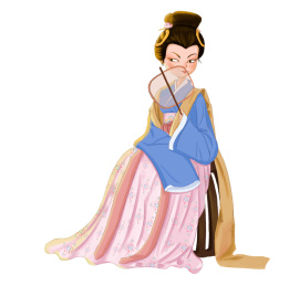 汉朝美女图 插画