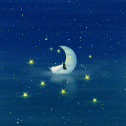 星海里的月亮与女孩