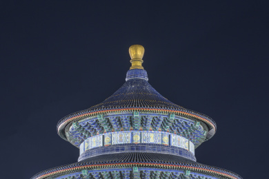 北京市天坛公园祈年殿夜景