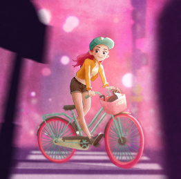 骑自行车的女孩