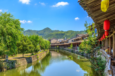 温州楠溪江崖头古镇景观