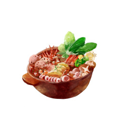 各种食材的火锅