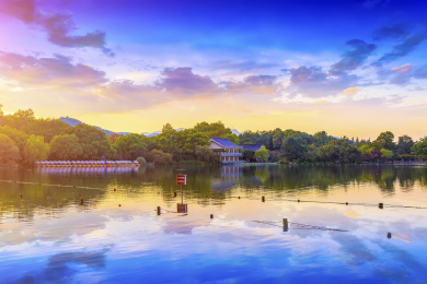 杭州西湖山水自然景观