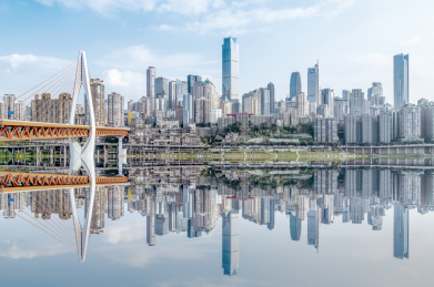 航拍重庆城市建筑景观