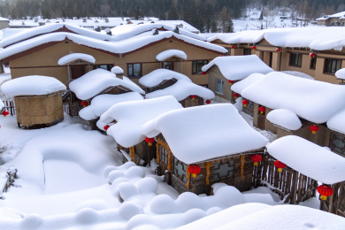 中国黑龙江省海林市雪乡村庄