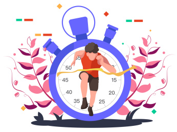 运动员在秒表中跑步矢量插画