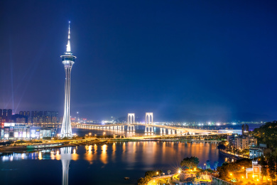 澳门旅游塔夜景
