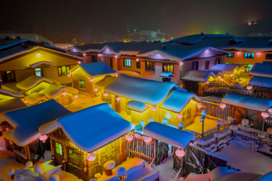  中国东北黑龙江雪乡夜景