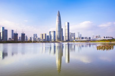 中国广东省深圳市人才公园附近的高楼大厦