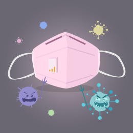 口罩医疗冠状肺炎病毒矢量插画素材