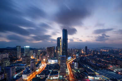 中国辽宁大连城市夜景