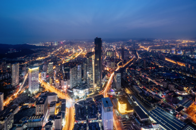 中国辽宁大连城市夜景