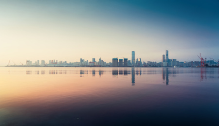 中国辽宁大连日出景象