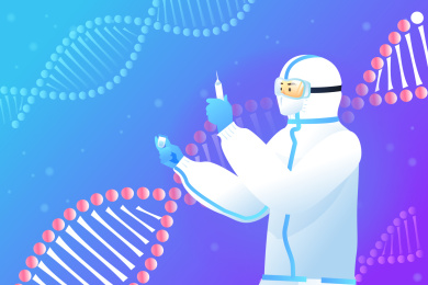 医生研发疫苗矢量插画