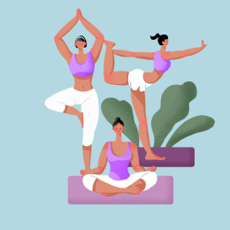 瑜伽女孩多运动