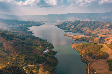 云南省德宏州龙江水电枢纽风光