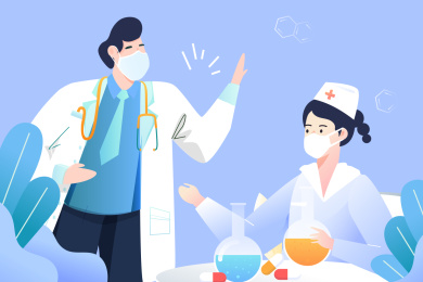 护士医生团队矢量插画