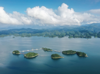 杭州淳安千岛湖景区风景航拍