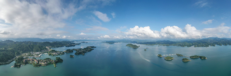 杭州淳安千岛湖景区风景航拍