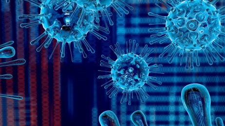 黑客计算机病毒入侵三维概念场景