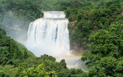 贵州安顺黄果树大瀑布鸟瞰图