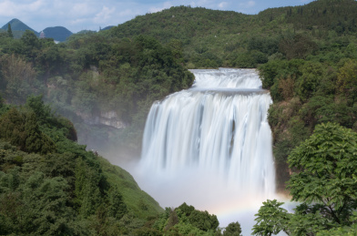贵州安顺黄果树大瀑布鸟瞰图