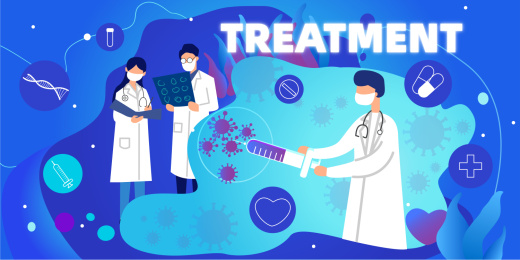 戴口罩的医生对抗病毒