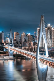 重庆东水门大桥夜景
