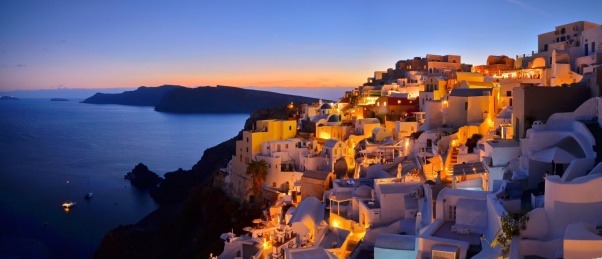 欧洲希腊圣托里尼岛海景风光