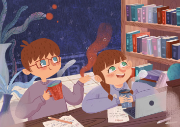 宅在家里工作的情侣