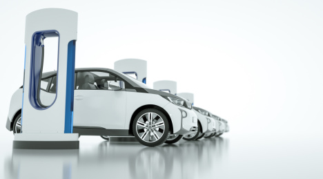 新能源汽车排列充电三维场景