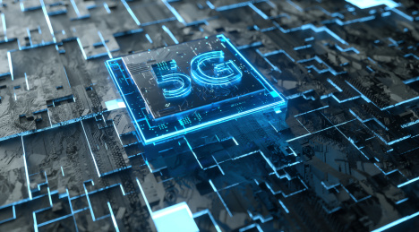 抽象发光的5g科技芯片