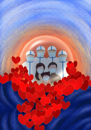 红心环绕患者医生