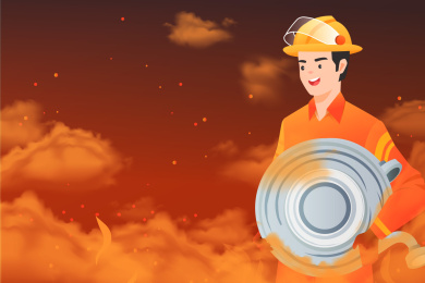 消防员矢量插画